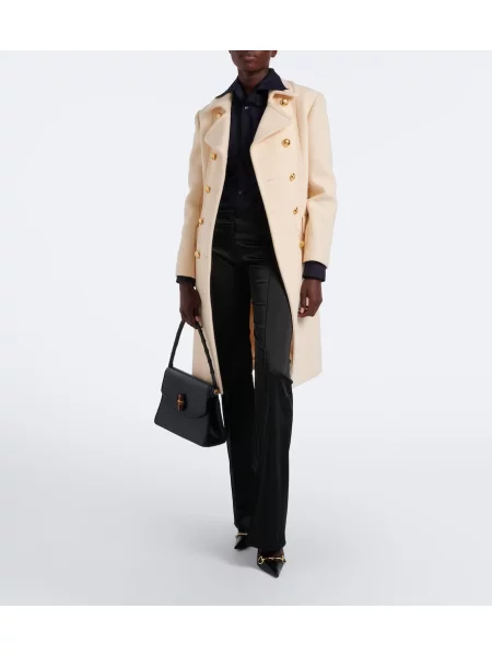 Pantaloni Gucci din satin evazate negru