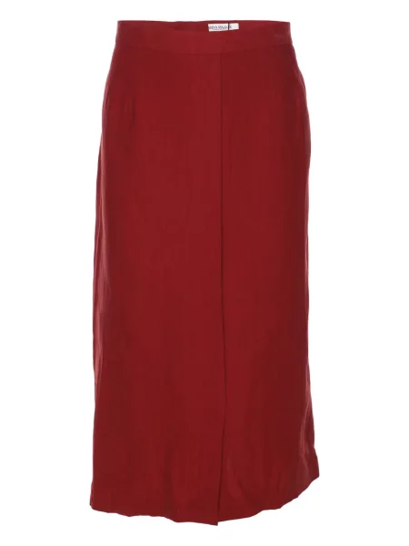 Fustă midi Marina Rinaldi de in până la genunchi roșu