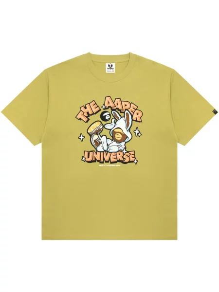 Tricou Aape By A Bathing Ape cu imagine verde
