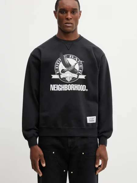 NEIGHBORHOOD hanorac de X EDDIE BAUER WASHED cu imprimeu negru