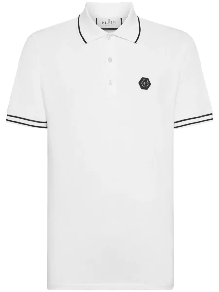 Tricou polo Philipp Plein cu aplicații alb