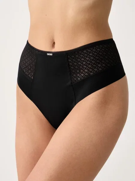 BOSS tangá dámske HW THONG_B LACE čierna