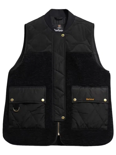 Matlasat vestă Barbour din fleece negru