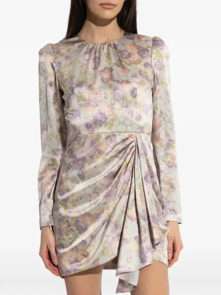 Rochie Alessandra Rich cu model floral drapată de costum