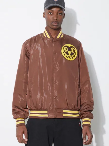 Яке бомбър ICECREAM Satin Bomber Jacket преходен модел кафяво