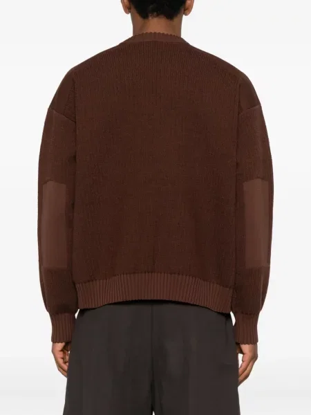 Pulover Y-3 cu decolteu rotund maro