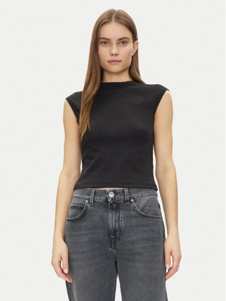 Calvin Klein Bluză Liquid Touch Top negru