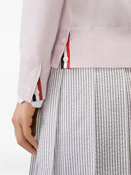 Cardigan Thom Browne cu decolteu în V roz