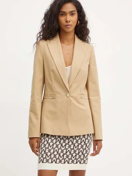 Сако Marciano Guess ALICE с едно копче с изчистен дизайн бежово