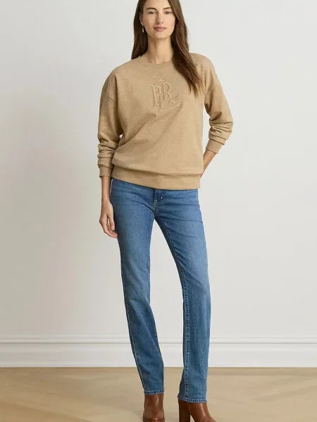 Lauren Ralph Lauren bluza dziecięca z bawełną beżowa
