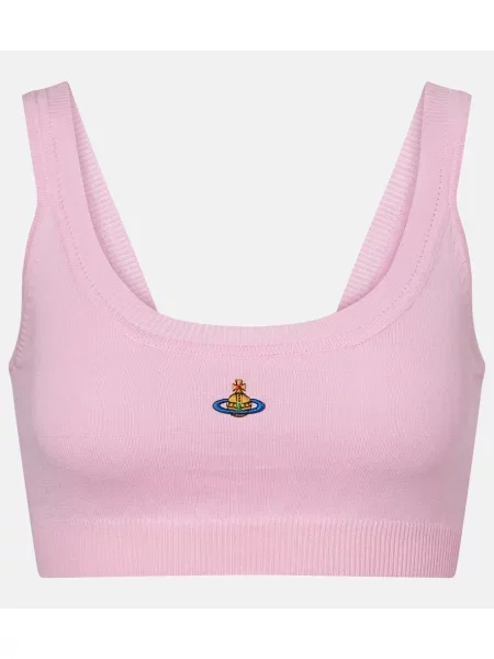 Sutien Vivienne Westwood din cașmir roz