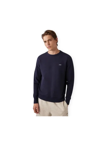 Hanorac crewneck Autry cu broderie albastru