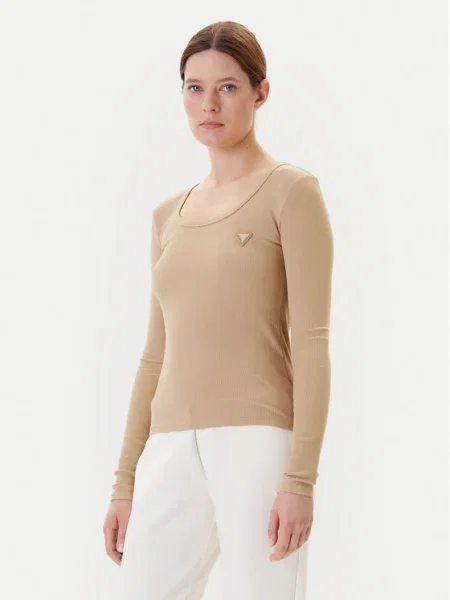 Guess Блуза Бежов черно