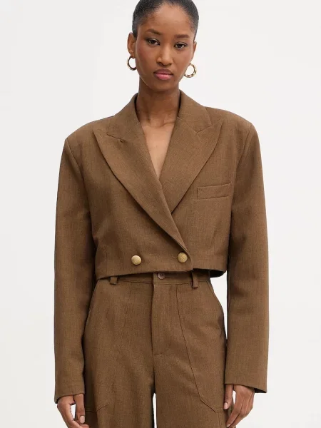 Haveone sacou cu doua randuri de uni maro