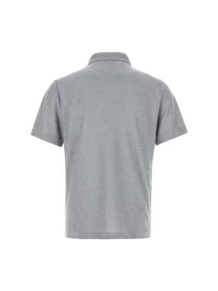 Koszulka polo Brioni z kaszmiru szara