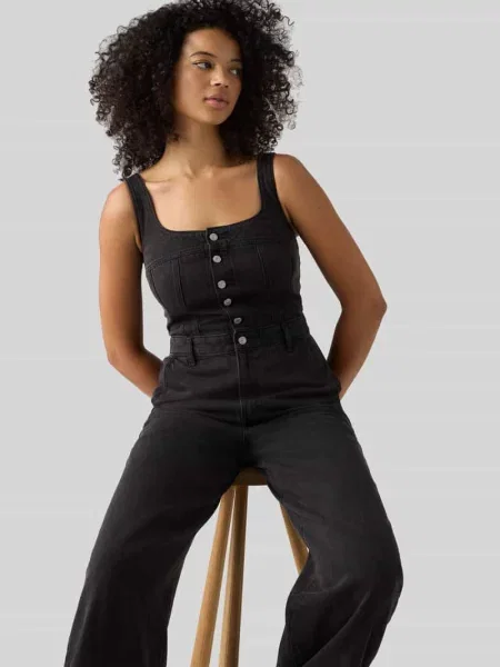 Kombinezon o kroju regular fit z czystej bawełny model AUDRA SEAMED JUMPSUIT' Levi's czarny