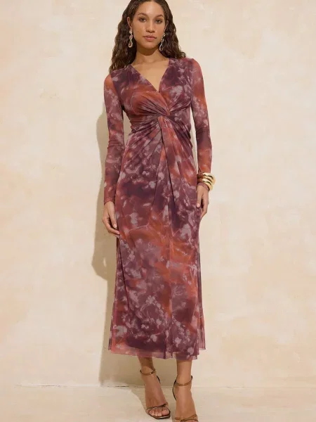 Trendyol Rochie mov liliachiu / mov mură / ruginiu / burgundy roșu