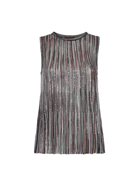 Top Missoni z cekinami w paski na ramiączkach
