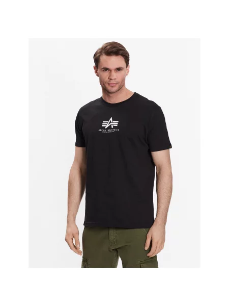 Футболка Alpha Industries Basic Mid Logo чорна