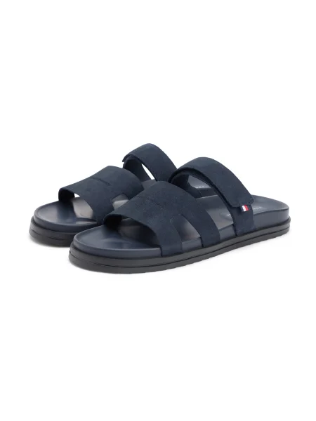 Natikači Tommy Hilfiger Adjustable Premium Suede Mornarsko modra