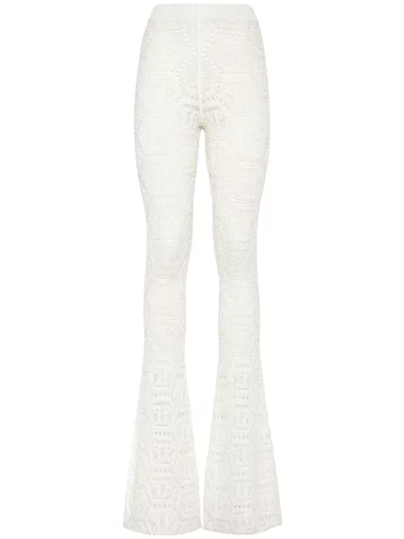 Pantaloni Philipp Plein tricotate alb