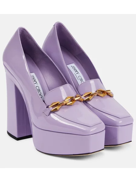 Usnjene lakirane salonarji Jimmy Choo vijolična