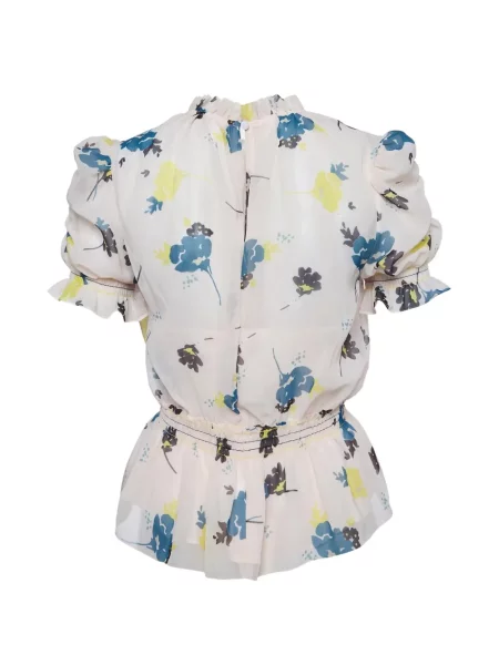 Bluză Self-portrait cu model floral cu imagine alb
