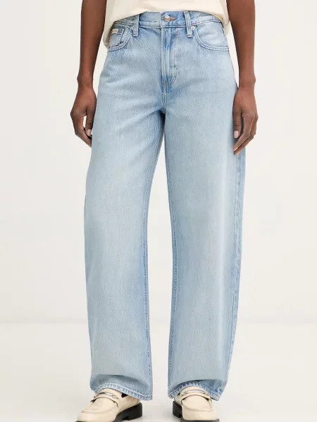 Calvin Klein Jeans kavbojke barrel kroja modra