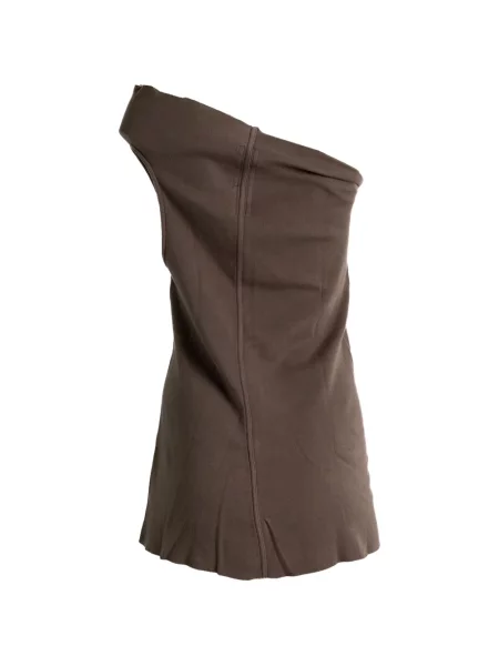 Top Rick Owens drapat cu un umăr gol maro