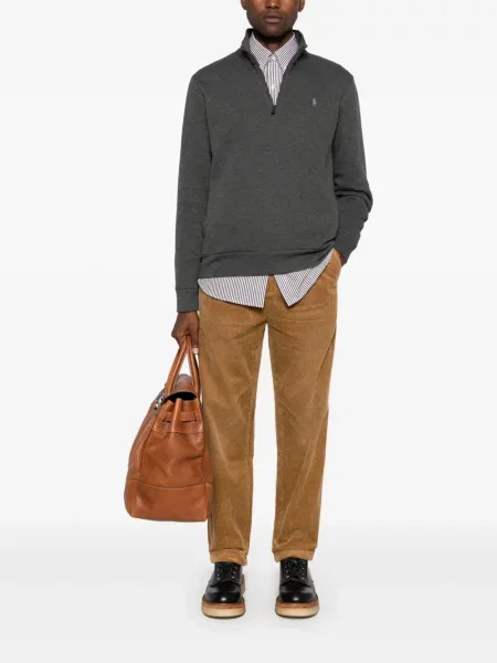 Hlače Polo Ralph Lauren s herringbone uzorkom smeđa