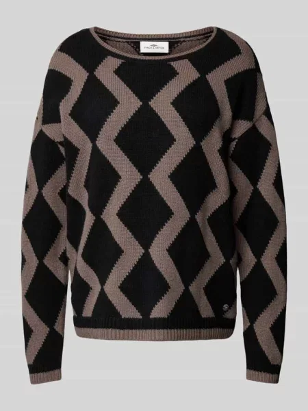 Sweter z dzianiny w kroju oversized z czystej wełny Fynch-hatton czarny