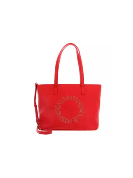 Lniana torebka Valentino By Mario Valentino różowa