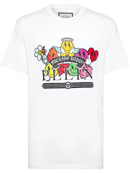 Tricou Philipp Plein cu imagine alb