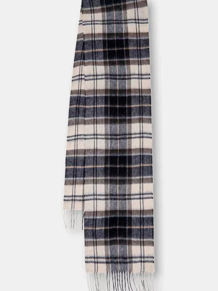 Barbour szalik wełniany brązowy wzorzysty beżowa