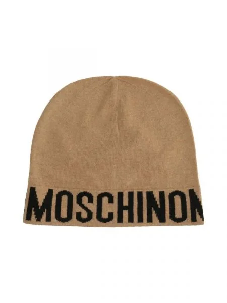 Moschino Căciulă cu adaos de lână și cașmir bej
