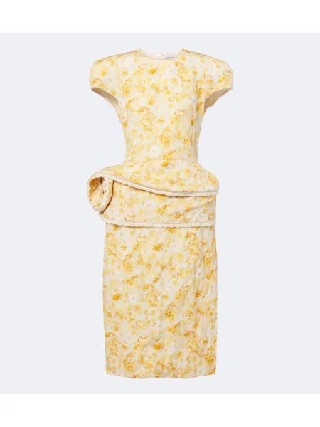 Rochie midi Magda Butrym cu model floral galben