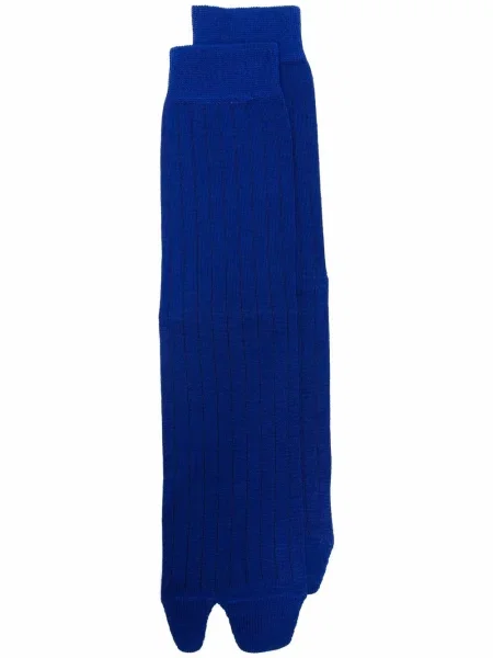 Șosete Maison Margiela tricotate cu nervuri albastru