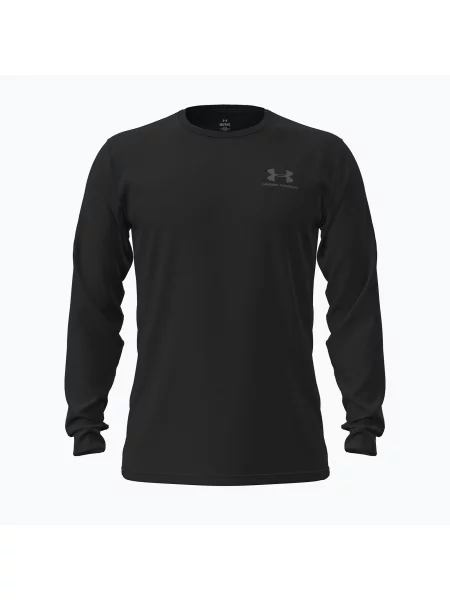 Pánske tričko longsleeve Under Armour Sportstyle Left Chest LS black/pitch gray čierna