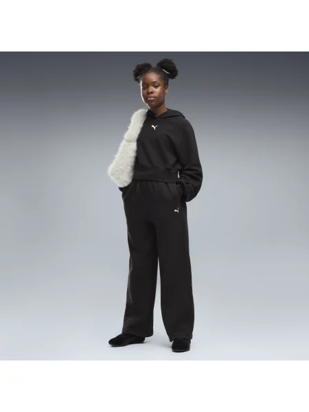 PUMA Młodzieżowe spodnie Essentials Relaxed Slouchy Pintuck Akcesoria czarny