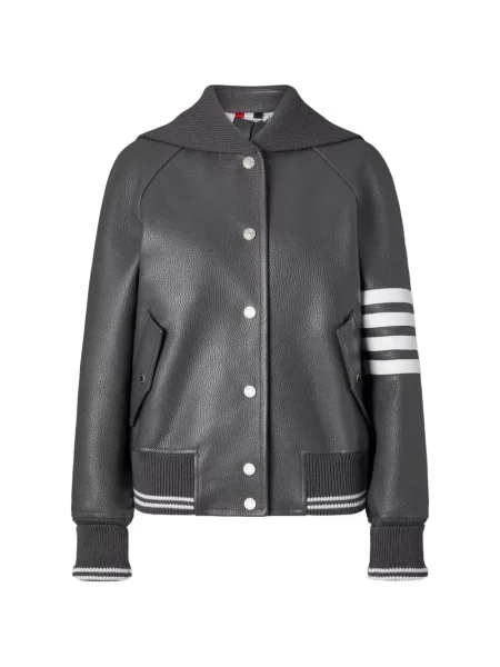 Geanta de piele Thom Browne gri