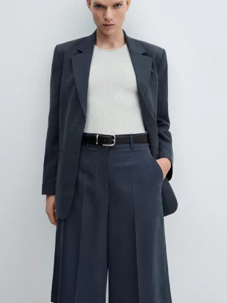 MANGO Шорти Темно-синій Ліоцелл сині