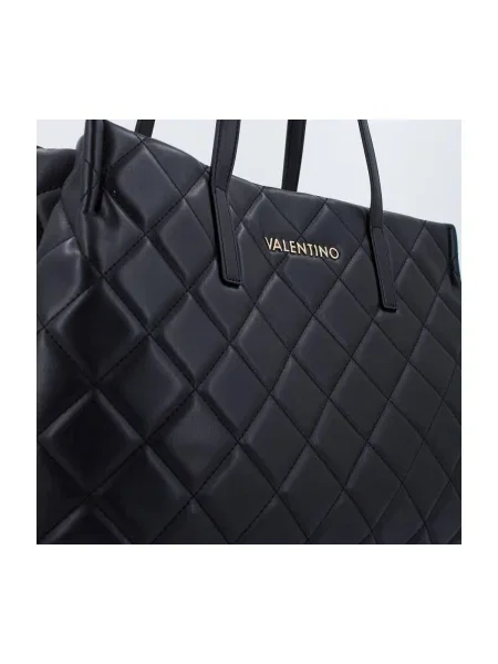 Shopper kabelka Valentino z ekologickej kože čierna