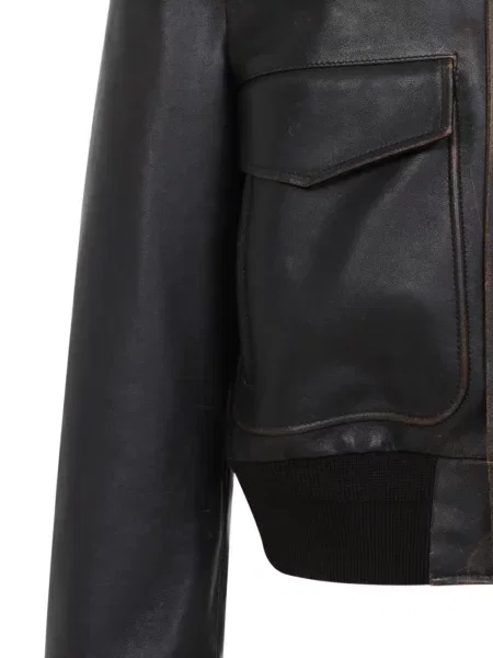 Geanta de piele Jil Sander zdrențuiți negru