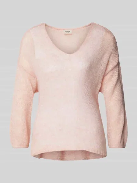 Sweter z dzianiny z dodatkiem wełny model ‘sissel’ Fransa różowy