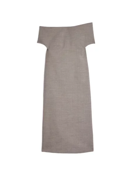Rochie Jil Sander de lână cu umerii deschiși gri