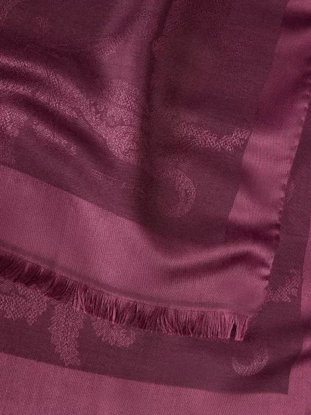 Fular Etro de lână cu model paisley violet