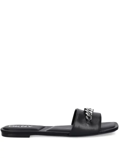 Klapki Dkny skórzane czarne