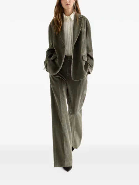 Pantaloni Brunello Cucinelli de catifea cord verde