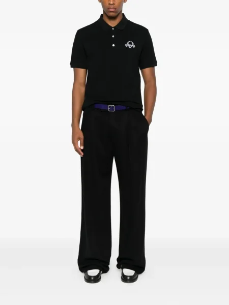 Polo Moschino cu broderie negru