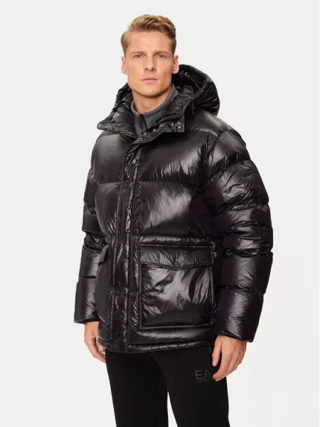 Emporio Armani Pūkinė striukė juoda